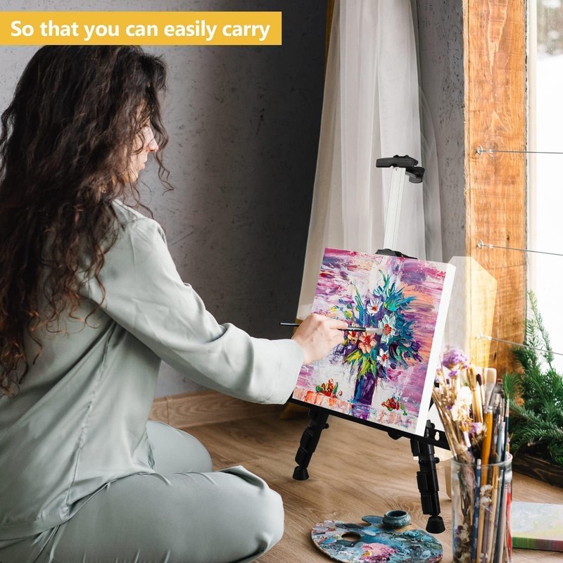Art Easel Stand for Painting and Sign RRFTOK Aluminum 66 Inch Metal Tripod A... gallery
