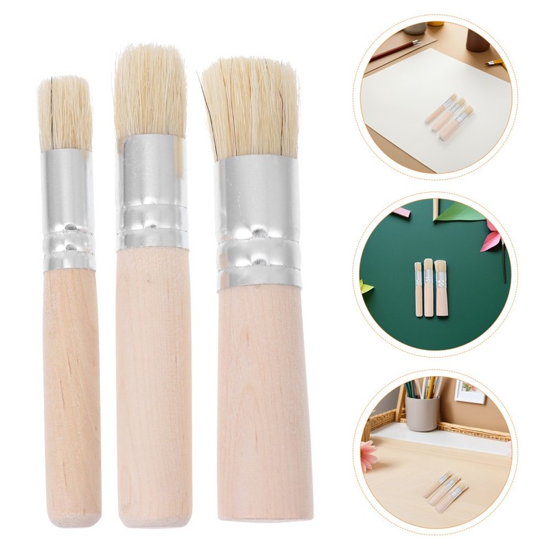 6pcs Artist Stencil Brushes: Watercolor Paint Brush Set for Acrylic & Oil