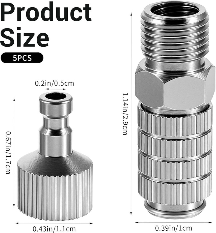 Airbrush Quick Disconnect Coupler Release Fitting Adapter Kit with 5 pcs 1/8" gallery