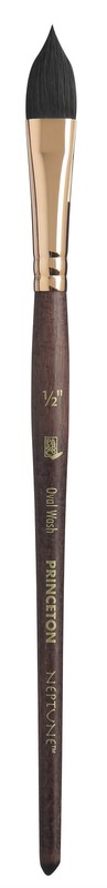 Princeton Series 4750 Neptune Synthetic Squirrel Brush-Short Handle Oval Wash 1/