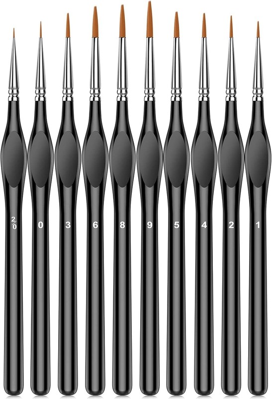 10Pcs Micro Paint Brushes Set with Triangular Handles - For Acrylic, Watercol... gallery