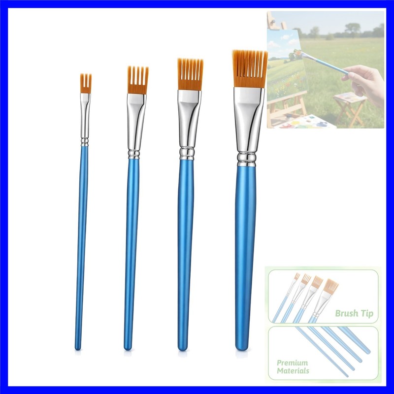 4PCS Comb Artist Brush, Professional Grainer Brushes Acrylic Paint Brushes, P…