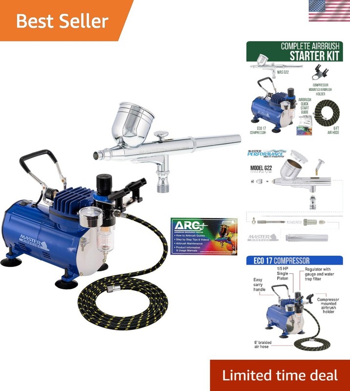 Professional Multi-Purpose Airbrushing System – Gravity Feed Kit with Compressor
