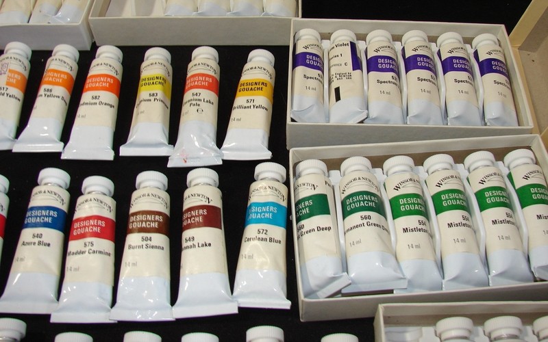 LOT==Fifty Six (56) Tubes Winsor-Newton Gouache Paint Tubes=Tube Size 14ML gallery