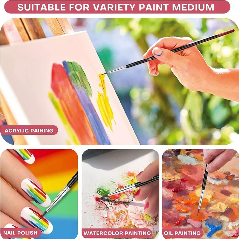 100/200Very Small Paint Brushes Fine Tip for Nail Art Model Craft Painting Hobby gallery