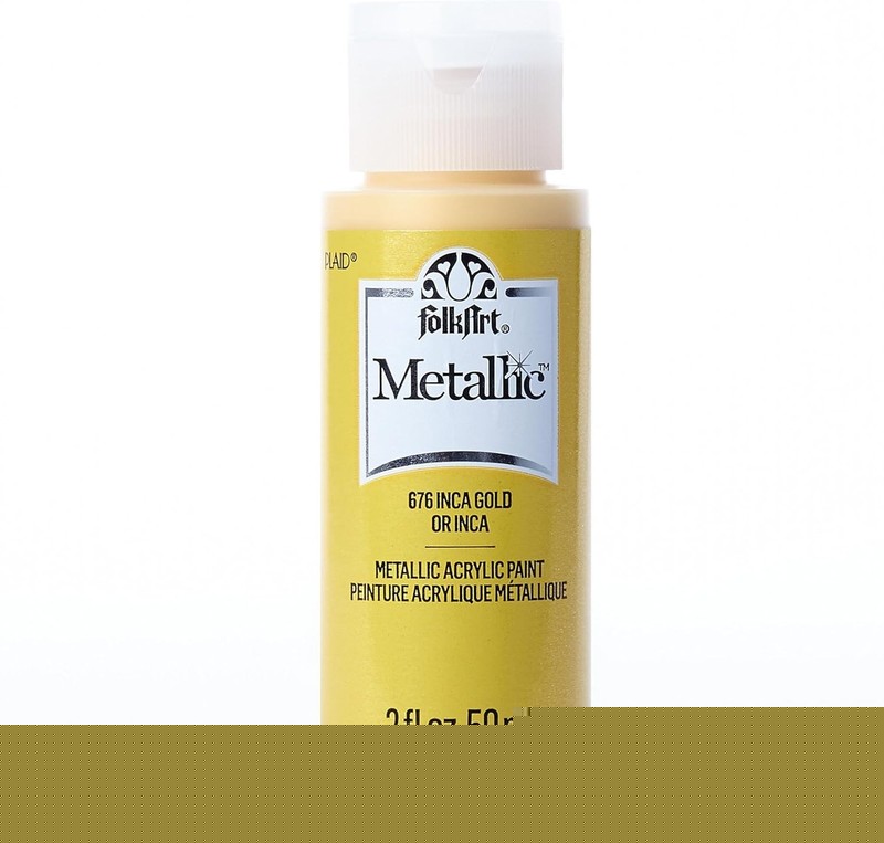2 oz Non-Toxic Metallic Acrylic Paint in Iridescent Inca Gold for Arts & Crafts gallery