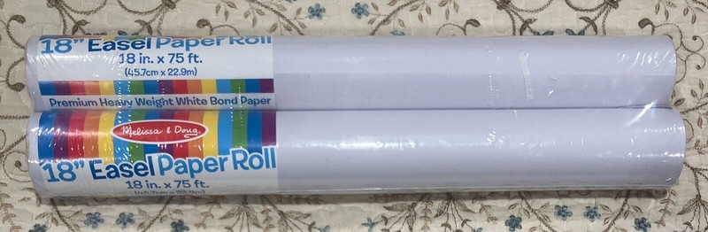 18” Easel Paper 2 Rolls ~ Melissa & Doug ~ 18” X 75’ Each White Bond Paper