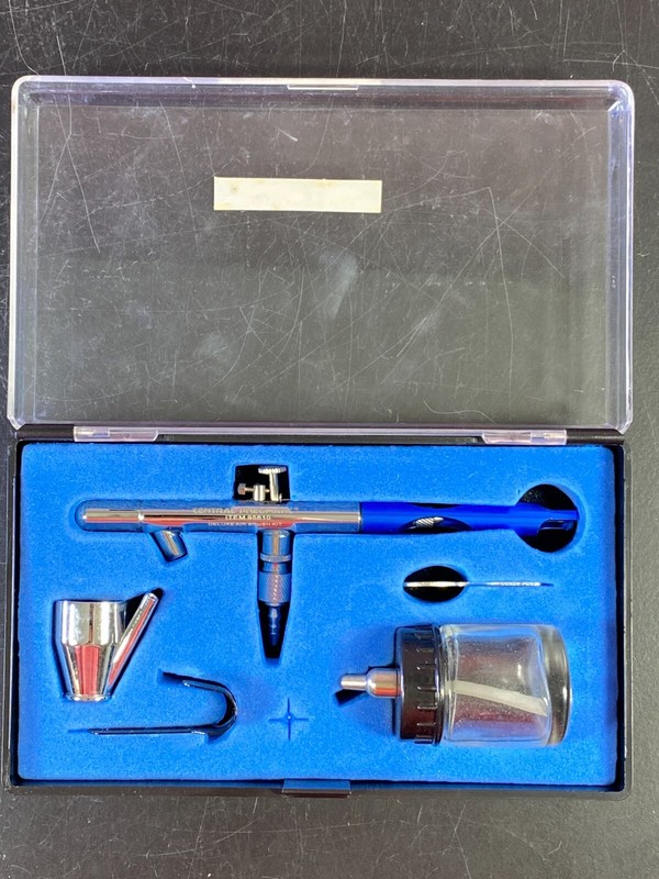 Blue Central Pneumatic Air Brush Kit Case untested Complete new 95810 gallery