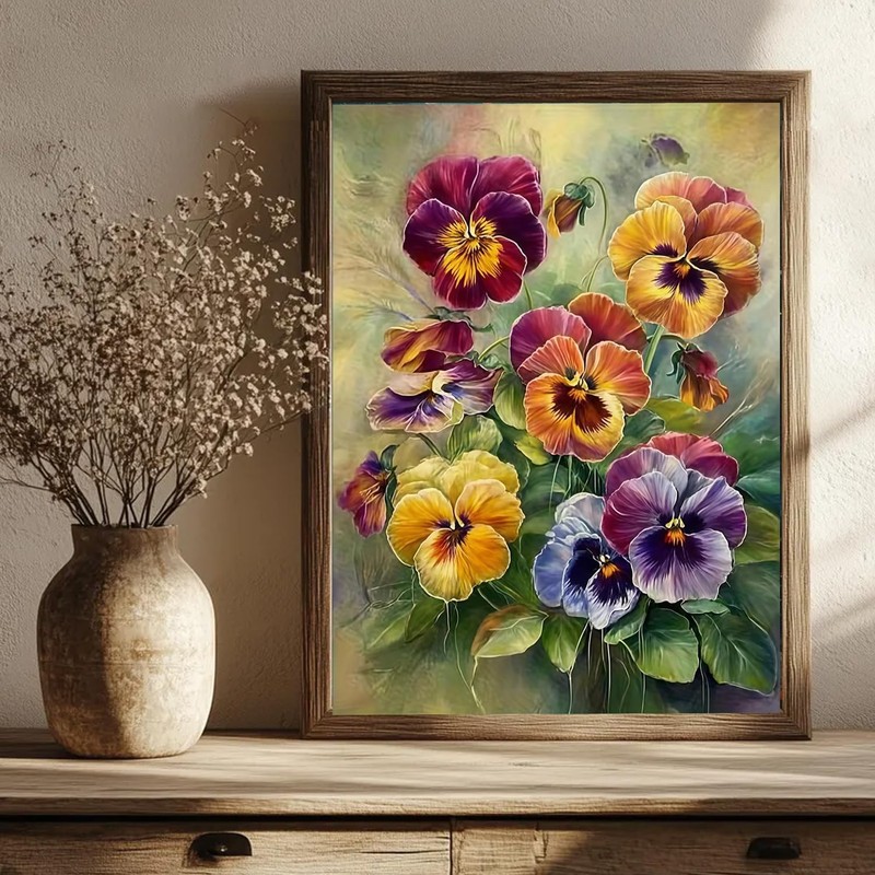 Paint by Numbers Kit for Adults Beginner,Pansies Adult Paint by Number Kits on gallery