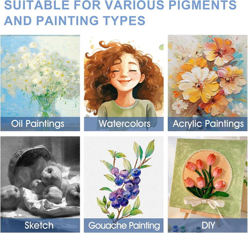 FUMILE 8x10 Canvas for Painting Stretched, 24 Pack Canvases for Painting-5/8 in gallery