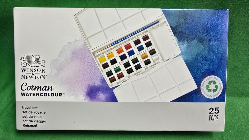 Winsor & Newton Cotman Watercolour Travel Set, 25pc NEW (E3)