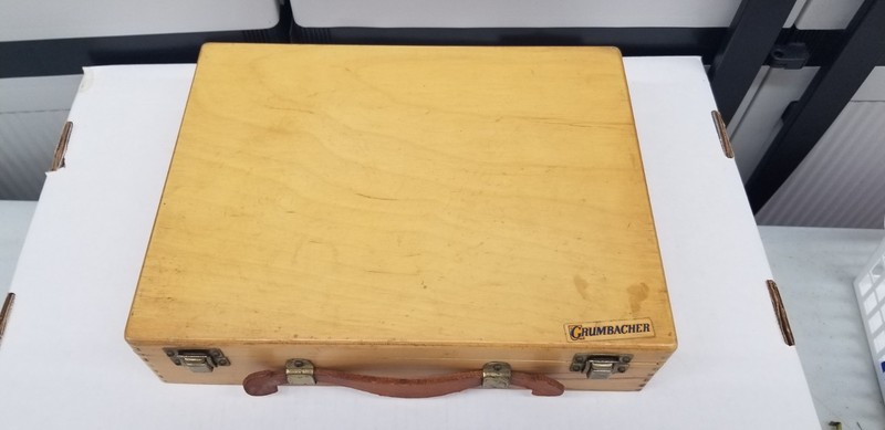 Vintage 1950s Grumbacher Artist Wood Case Supplies Box 13" x 10" x 3" Shelf G4 gallery