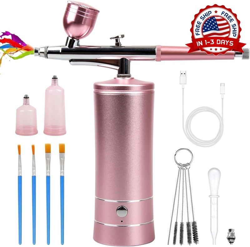 Kit de aerógrafo inalámbrico recargable para decoración de uñas y pasteles NUEVO