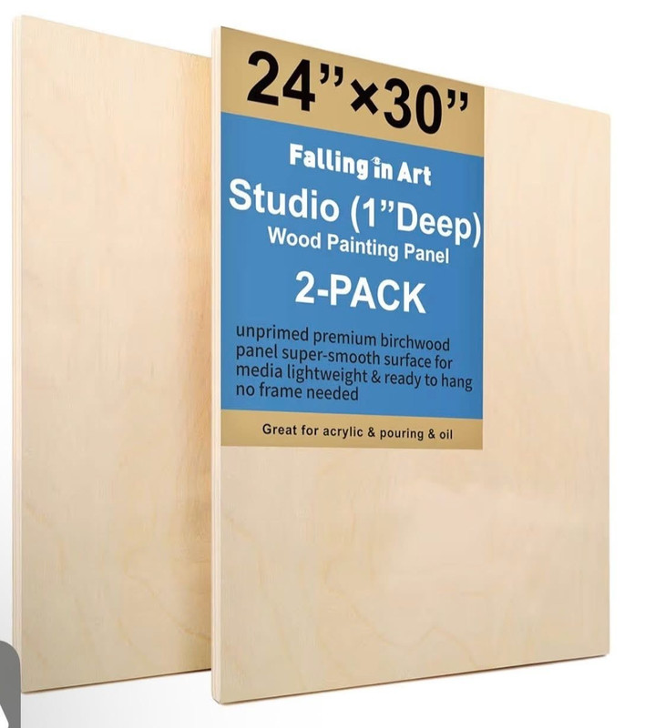 Falling in Art 2PK 24″x30″x1″ Unfinished Birch Wood Canvas Panels for Painting..
