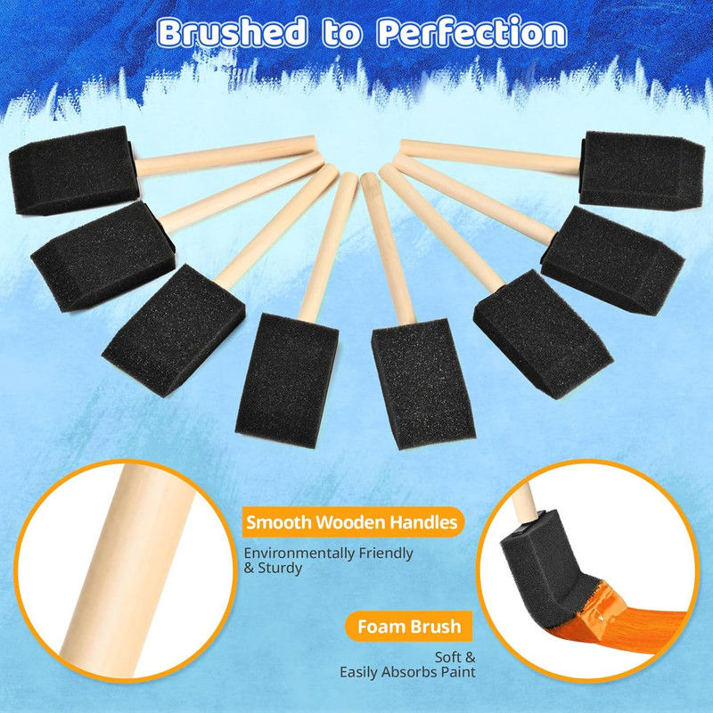 Foam Paint Brushes, 1.6 Inch, 8 Count, Sponge Paint Brush, Foam Brushes for Pain gallery