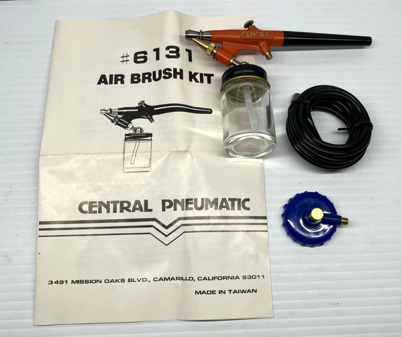 Central Pneumatic Air Brush 6131 Spray Gun Hose Jar Regulator New Parts