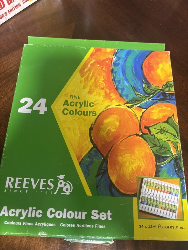Reeves Fine Acrylic 24 PC ACRYLIC Colour Set Still Sealed Inside In Plastic