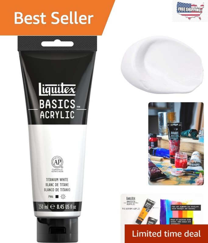 250ml BASICS Acrylic Paint - Titanium White, Perfect for Students & Artists