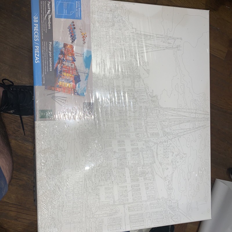 New Crelando Amsterdam Dutch Holland Canal Paint By Numbers 16×20 Framed Canvas