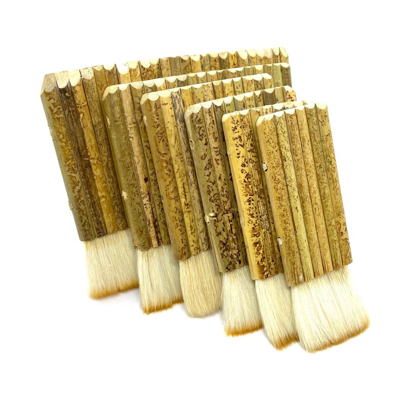 Traditional Asian Hake Style Goat & Nylon Hair Bamboo Linked Art Brush