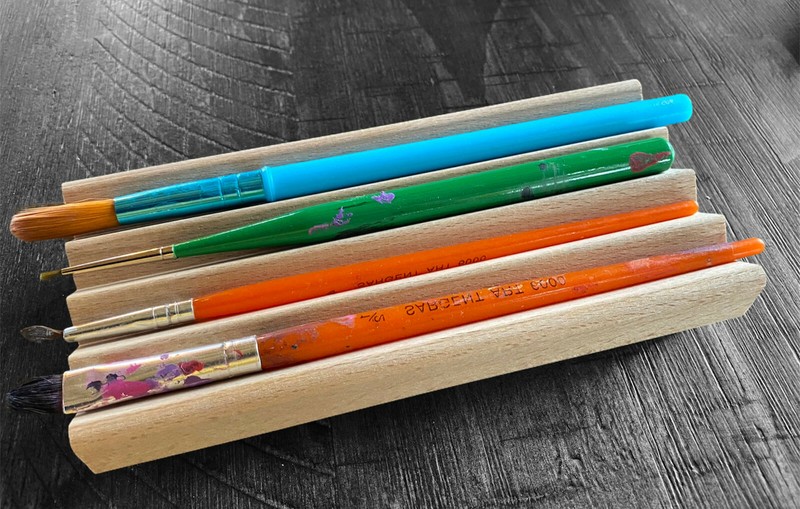 2 paint brush rests – made of solid poplar wood – proudly made in the USA