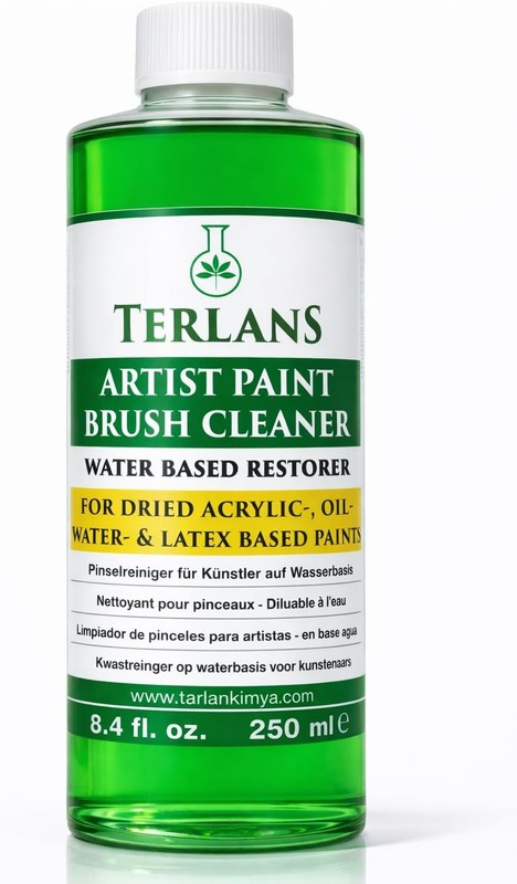 TERLANS Art Paint Brush Cleaner & Care Solution - 8.4 fl oz Gentle Formula