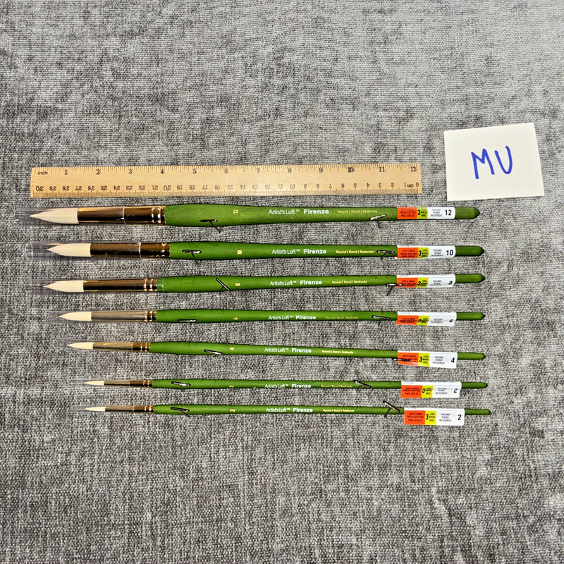 Set of 7 Artist's Loft Firenze Set of Paint Brushes, Level 3, Acrylic, Oil NEW