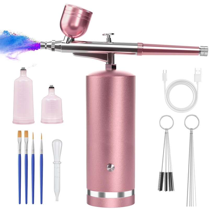 Airbrush Kit w/ Compressor, 48PSI Rechargeable Cordless, 0.3mm Nozzle