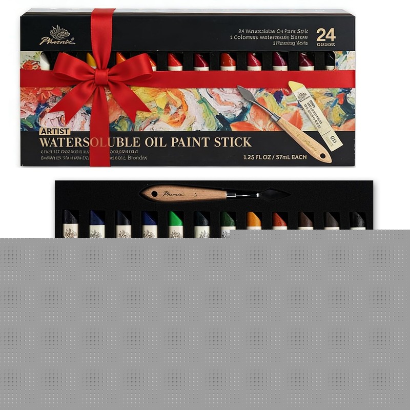 Professional Oil Paint Stick – Set of 24 Colors 37ml Large Soft Water Soluabl…