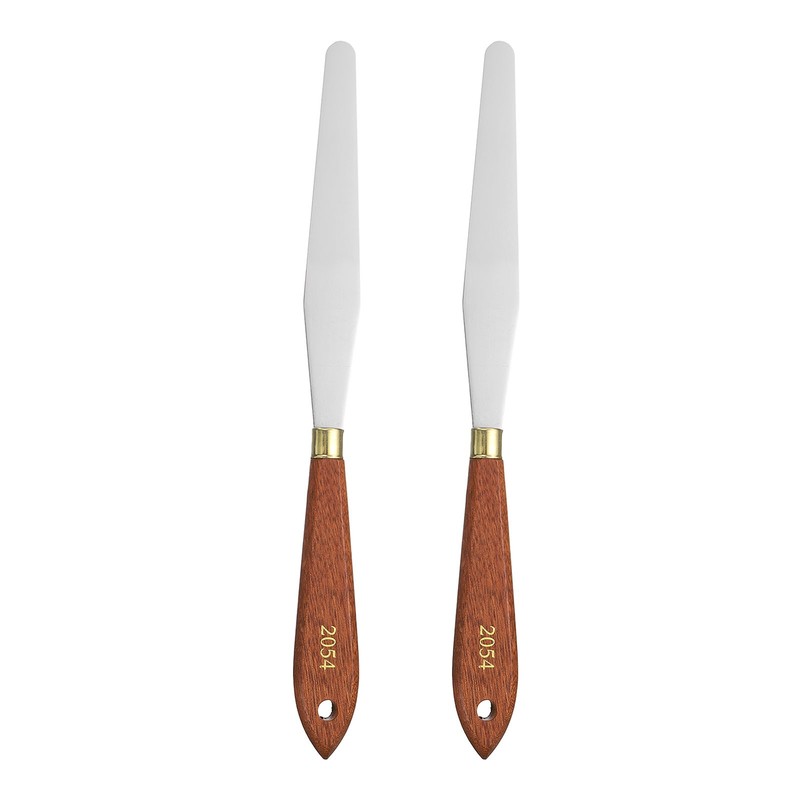 2pcs Painting Palette Knife 5.12″ x 0.79″ Stainless Steel Large Pointed Blade