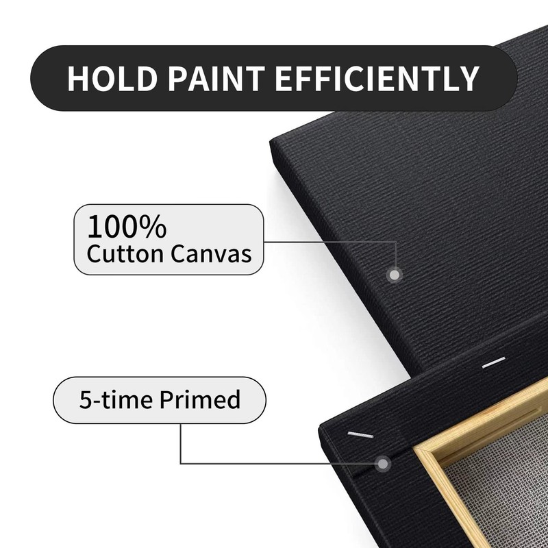 Black White Stretched Canvases for Painting Multi-Pack 3-Ea of11x14 8x10 5x7 ... gallery