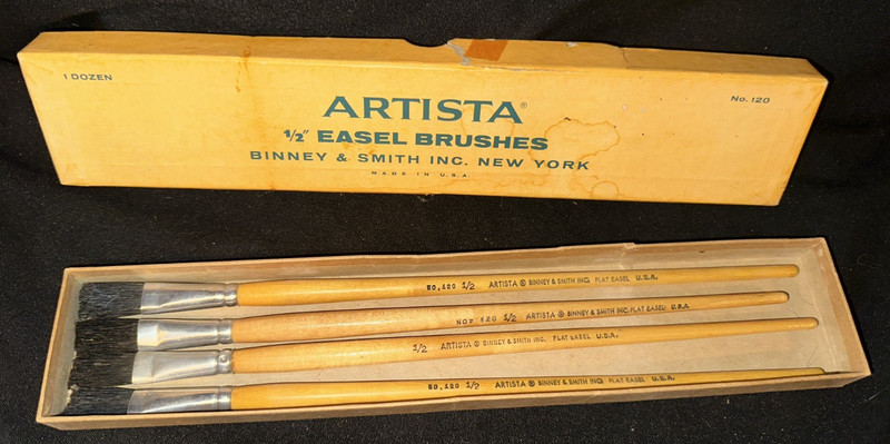 4 Artista 1/2″ Easel Brushes in Box Never Used No 120 (Tote A4)
