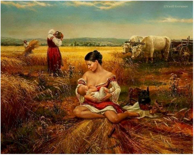 Paint by Numbers Kit Mother Child Rural Land Home DIY for Adults 16in x 20in