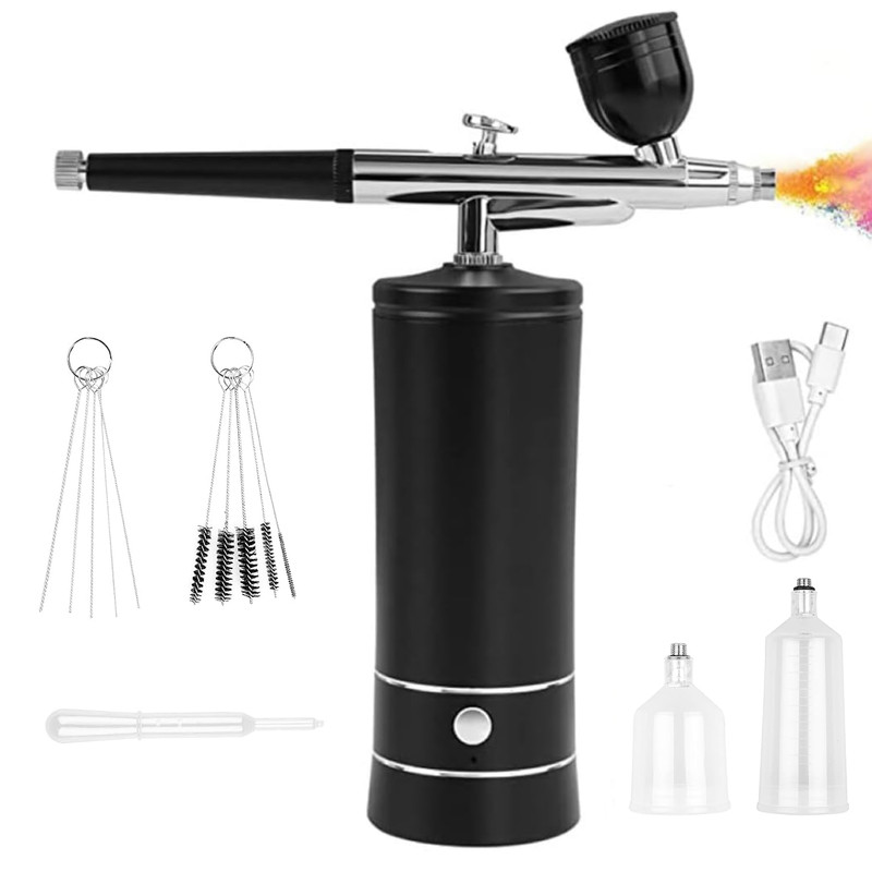 Airbrush Kit, Rechargeable Cordless Non-Clogging High-Pressure Air Brush Set