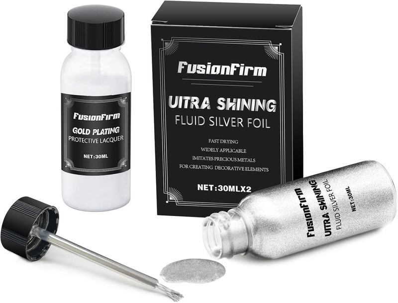 Liquid Leaf Paint – Alcohol-Based Airbrush Paint – High Gloss Finish Silver 1 Fl
