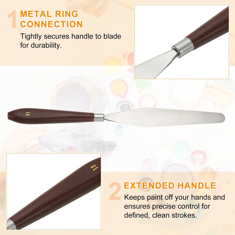 5pcs Painting Palette Knife 5.39 x 0.91 Inch Stainless Steel with Plastic Handle gallery