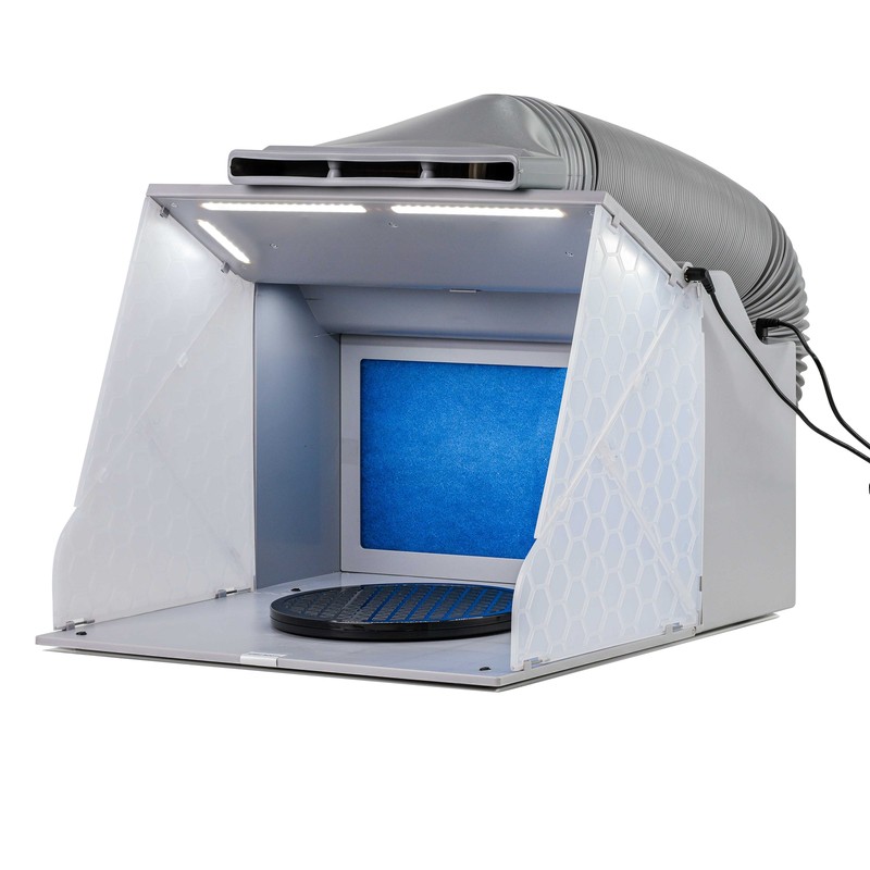 Master Airbrush Portable Hobby Paint Spray Booth Kit, Dual Exhaust Fans, Lights