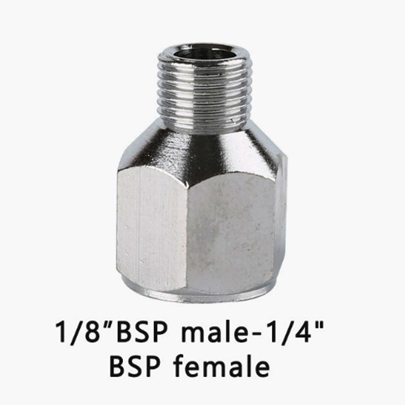 1/4” BSP Female to 1/8” BSP Male Airbrush Hose Fitting Adaptor Connector