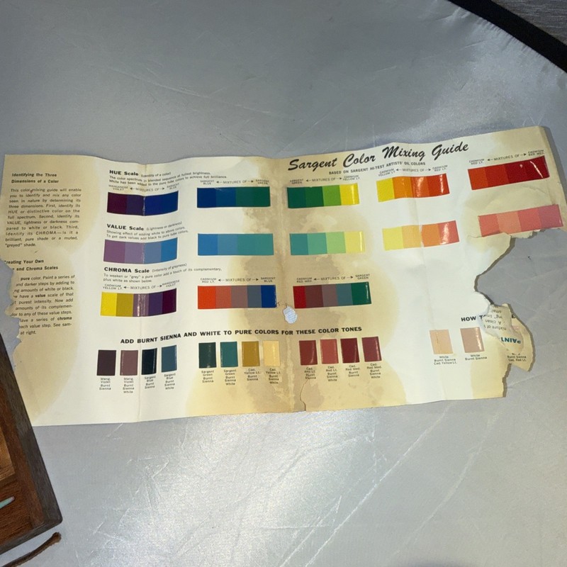 VTG Wooden Travelers Painters Box W/ Vintage Matisson Oil Paints - Japan gallery