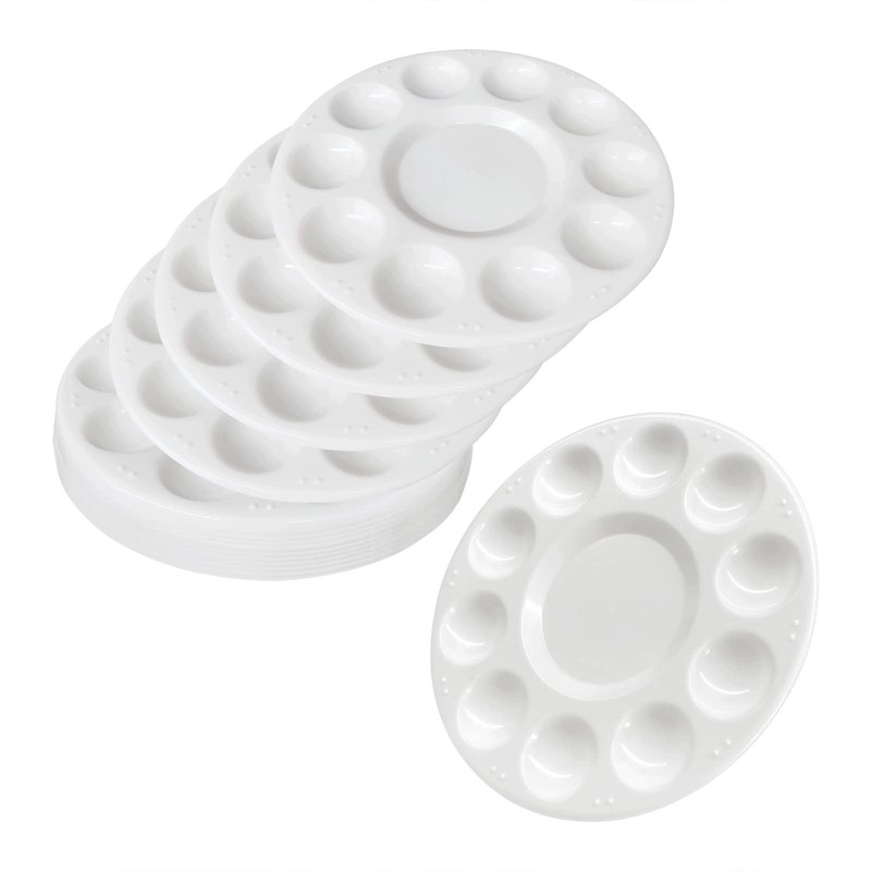 15 Pack Paint Tray Palettes for Kids, Plastic White Palettes for Students, Pa…