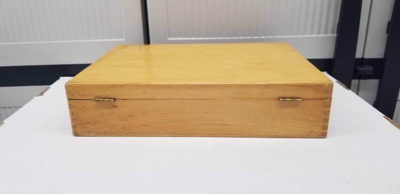 Vintage 1950s Grumbacher Artist Wood Case Supplies Box 13" x 10" x 3" Shelf G4 gallery