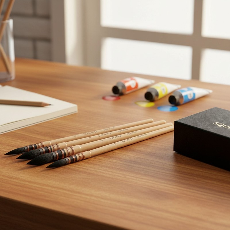 Artisan Quality Squirrel Hair Professional Paint Brushes – 4 Brushes Included