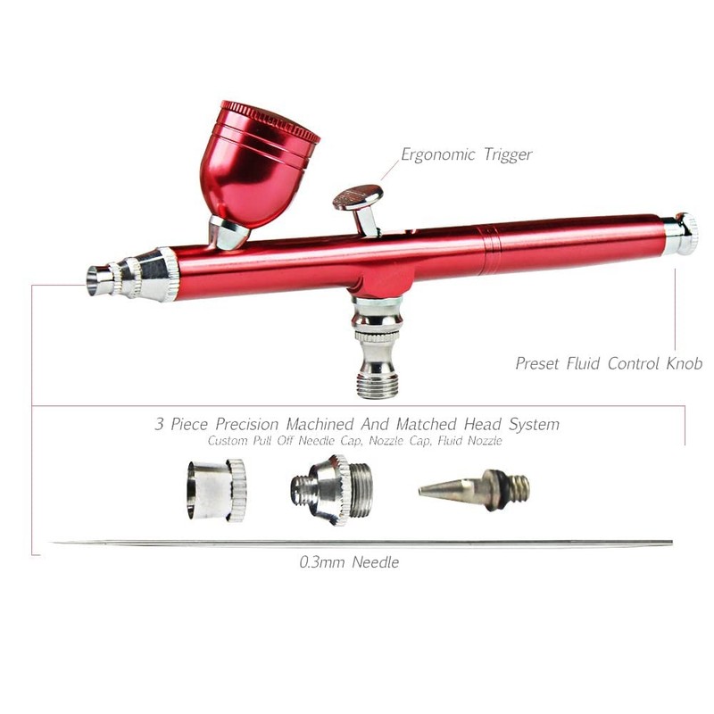 Air Brush Spray Gun for Car Paint Decorating Crafts Nail Art Makeup 0.3mm gallery
