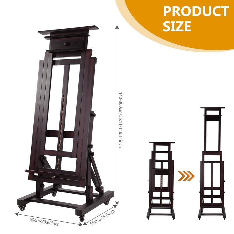 Movable Large H-Frame Painting Easel - Artist Studio Easel -Heavy Duty Art Easel gallery
