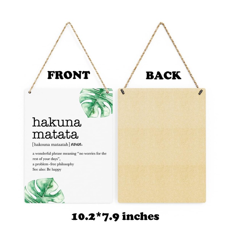 Motivational Wood Wall Art Hakuna Matata Word Definition Hanging Sign Farmhou... gallery