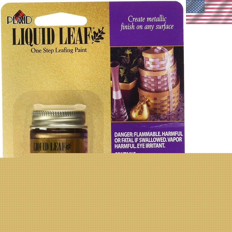 Craft-Quality Liquid Leaf One Step Paint 0.75 oz – Classic Gold for DIY Elegance