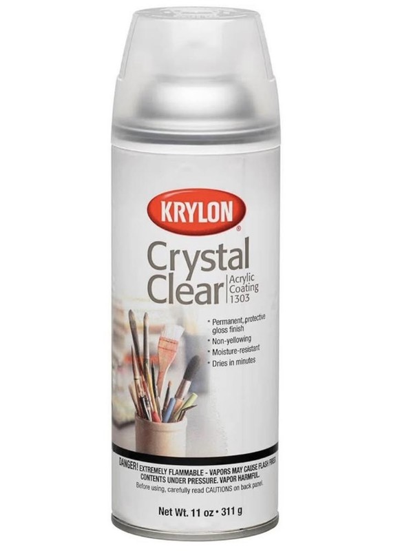 Krylon Crystal Clear Acrylic Coating Spray 11Oz Permanent Gloss Finish