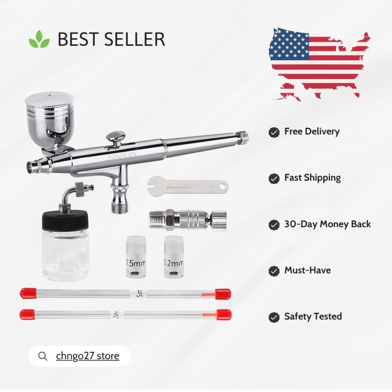 Craftsmen’s Choice: 0.3mm Airbrush Kit with Gravity Cup & 3/4 oz. Siphon System