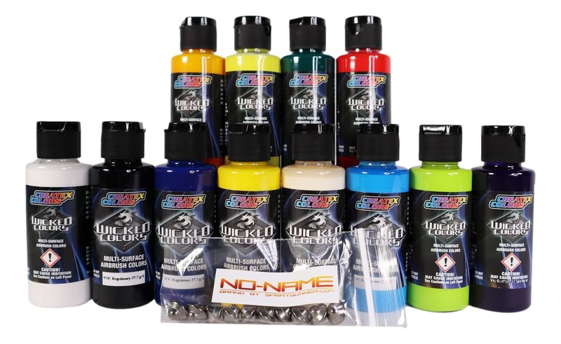 Createx Wicked 22 Piece Paint Set with 12 Colors and Stainless Steel Stirring…