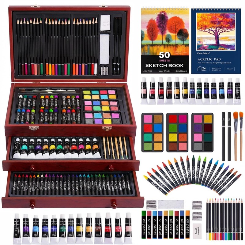 Color More Art Supplies, 175-Pack Deluxe 9.6 Fl Oz (Pack of 1), Cherry